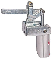 De-Sta-Co - 4,000 Lb Inner Hold Capacity, Vert Mount, Air Power Hold-Down Toggle Clamp - 1/4 NPT Port, 145 Max psi, 91° Bar Opening, 106.68mm Height Under Bar - Americas Industrial Supply