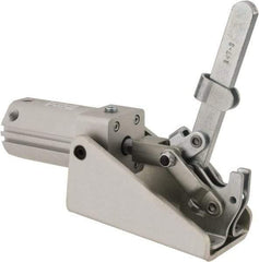 De-Sta-Co - 1,000 Lb Inner Hold Capacity, Horiz Mount, Air Power Hold-Down Toggle Clamp - 1/4 NPT Port, 145 Max psi, 94° Bar Opening, 57.15mm Height Under Bar - Americas Industrial Supply