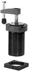 De-Sta-Co - 90 Lb Clamping Force, Left Hand Swing, 31.75mm Total Stroke, Single-Acting Pneumatic Swing Clamp - 1/8 NPT Port, 85.3mm Body Length x 76.2mm Body Width, 2.01 Cu In (Clamp), 2.26 Cu In (Unclamp), 130 Max psi - Americas Industrial Supply