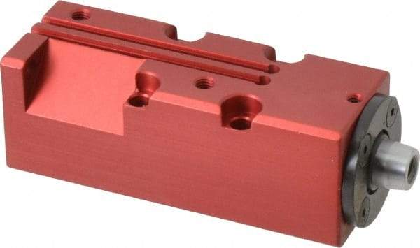 De-Sta-Co - 25 Lb Clamping Force, Right Hand Swing, 21.59mm Total Stroke, Single-Acting Pneumatic Swing Clamp - 10-32 Port, 85.6mm Body Length x 19.05mm Body Width, 4.1 cm3 (Clamp), 130 Max psi - Americas Industrial Supply
