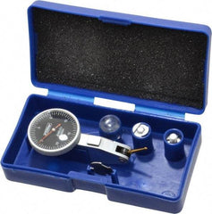 Fowler - 0.03 Inch Range, 0.0005 Inch Dial Graduation, Horizontal Dial Test Indicator - 1 Inch Black Dial, 0-15-0 Dial Reading - Americas Industrial Supply