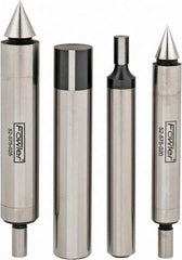 Fowler - 3/8 Inch Shank Diameter, 0.0002 Inch Accuracy, Double, Single End, Edge Finder Set - 0.5 Inch Head Diameter, Conical, Cylindrical Head Type, Includes 4 Attachments, Wooden Case, 4 Pieces - Americas Industrial Supply