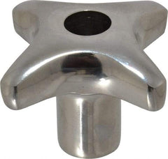 KIPP - 2.48" Head Diam, 4 Point Lobed Knob - 1/2-13 Hole, Stainless Steel - Americas Industrial Supply