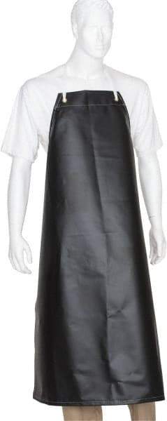Ansell - 35" Wide x 45" Long x 17 mil Thick Chemical Resistant Bib Apron - Nitrile Blend, Black, Resists Chemicals, Oils - Americas Industrial Supply