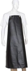 Ansell - 35" Wide x 45" Long x 17 mil Thick Chemical Resistant Bib Apron - Nitrile Blend, Black, Resists Chemicals, Oils - Americas Industrial Supply