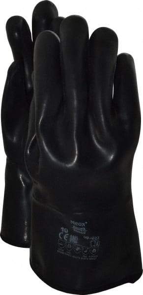 Ansell - Size L (10), 12" Long, 105 mil Thick, Supported, Neoprene Chemical Resistant Gloves - Smooth Finish, Cotton Interlock Knit Lined, Gauntlet Cuff, Black - Americas Industrial Supply