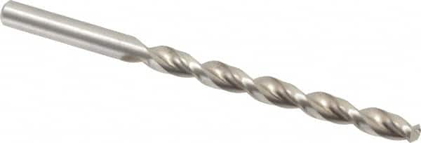 Chicago-Latrobe - Letter E (1/4) 135° High Speed Steel Jobber Drill - Bright Finish, Right Hand Cut, Parabolic Flute, Straight Shank, 4" OAL, Notched Point - Americas Industrial Supply