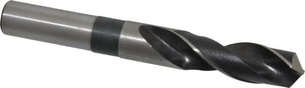 Hertel - 13/16" Drill, 118° Point, High Speed Steel Silver Deming & Reduced Shank Drill Bit - Oxide Finish, 6" OAL, Straight Shank, 3" Flute Length - Americas Industrial Supply