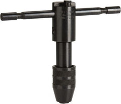 Cle-Line - #12 to 1/2" Tap Capacity, T Handle Tap Wrench - 5" Overall Length, Ratcheting - Americas Industrial Supply