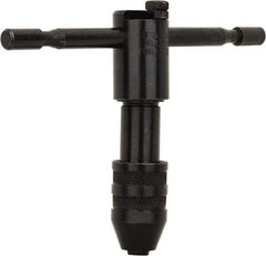 Cle-Line - #0 to 1/4" Tap Capacity, T Handle Tap Wrench - 3-3/4" Overall Length, Ratcheting - Americas Industrial Supply