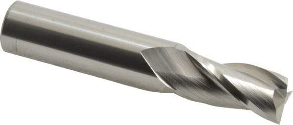 Hertel - 11/16", 1-3/8" LOC, 3/4" Shank Diam, 4" OAL, 3 Flute, Solid Carbide Square End Mill - Single End, Uncoated, 30° Helix, Centercutting, Right Hand Cut - Americas Industrial Supply