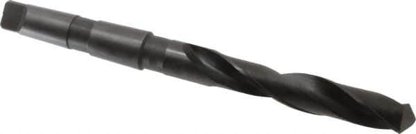 Hertel - 1-1/8", 4MT 118° Point High Speed Steel Taper Shank Drill Bit - Oxide Finish, 7-1/8" Flute Length, 12-3/4" OAL - Americas Industrial Supply