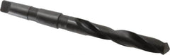 Hertel - 1-1/8", 4MT 118° Point High Speed Steel Taper Shank Drill Bit - Oxide Finish, 7-1/8" Flute Length, 12-3/4" OAL - Americas Industrial Supply