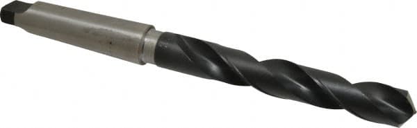 Hertel - 1-3/32", 4MT 118° Point High Speed Steel Taper Shank Drill Bit - Oxide Finish, 6-7/8" Flute Length, 12-1/2" OAL - Americas Industrial Supply