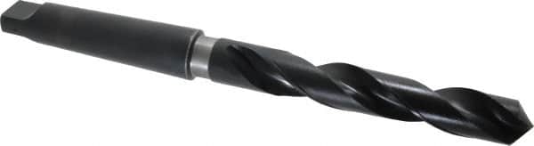 Hertel - 1-5/64", 4MT 118° Point High Speed Steel Taper Shank Drill Bit - Oxide Finish, 6-7/8" Flute Length, 12-1/2" OAL - Americas Industrial Supply
