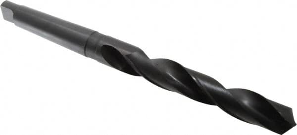 Hertel - 1-17/64", 4MT 118° Point High Speed Steel Taper Shank Drill Bit - Oxide Finish, 8-1/2" Flute Length, 14-1/8" OAL - Americas Industrial Supply