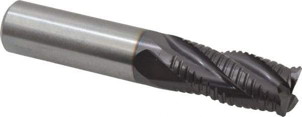 Guhring - 5/8" Diam, Fine Pitch, 1-1/4" LOC, 4 Flute Solid Carbide Roughing Square End Mill - FIREX Finish, 3-1/2" OAL, 5/8" Shank Diam, Single End, Centercutting - Americas Industrial Supply