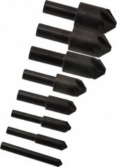 Hertel - 8 Piece, 1/4 to 1" Head Diam, 90° Included Angle, Countersink Set - Americas Industrial Supply