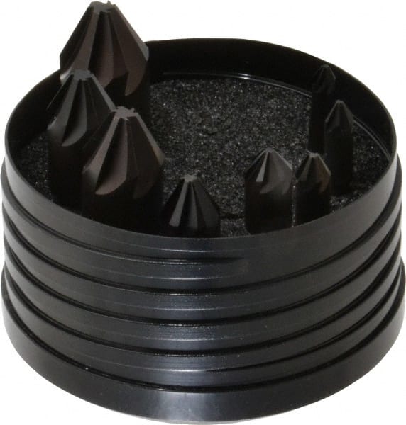 Hertel - 8 Piece, 1/4 to 1" Head Diam, 60° Included Angle, Countersink Set - Americas Industrial Supply