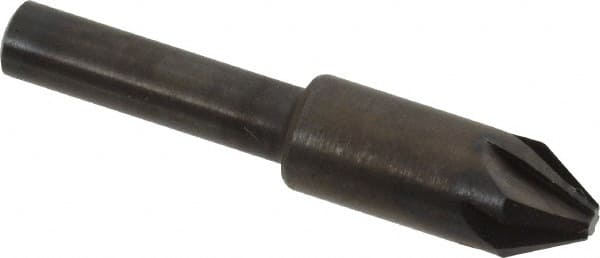Hertel - 3/8" Head Diam, 1/4" Shank Diam, 6 Flute 60° High Speed Steel Countersink - Americas Industrial Supply