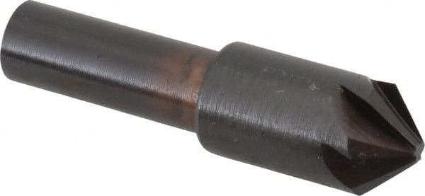 Hertel - 1/2" Head Diam, 3/8" Shank Diam, 6 Flute 90° High Speed Steel Countersink - Americas Industrial Supply