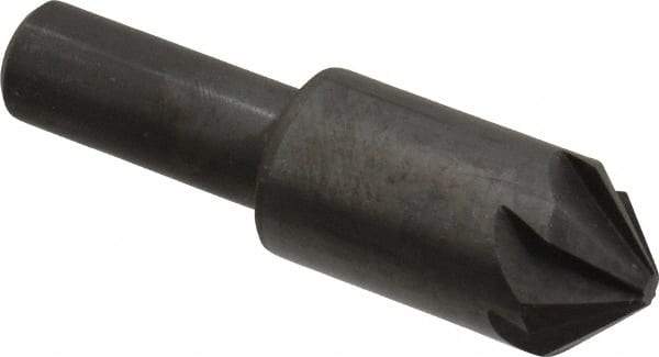 Hertel - 3/4" Head Diam, 1/2" Shank Diam, 6 Flute 90° High Speed Steel Countersink - 2-3/4" OAL, Straight Shank - Americas Industrial Supply
