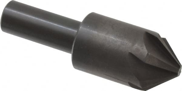 Hertel - 7/8" Head Diam, 1/2" Shank Diam, 6 Flute 82° High Speed Steel Countersink - Americas Industrial Supply