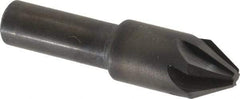 Hertel - 1/2" Head Diam, 3/8" Shank Diam, 6 Flute 60° High Speed Steel Countersink - 2" OAL, 0.156" Nose Diam, Straight Shank - Americas Industrial Supply