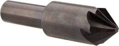 Hertel - 3/4" Head Diam, 1/2" Shank Diam, 6 Flute 82° High Speed Steel Countersink - 2-3/4" OAL, Straight Shank - Americas Industrial Supply