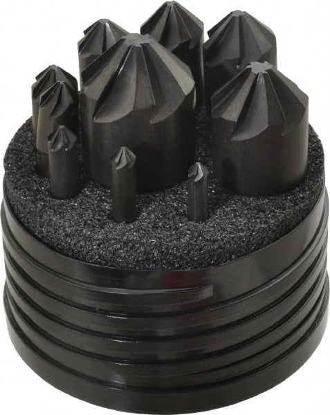 Hertel - 10 Piece, 1/4 to 1-1/2" Head Diam, 90° Included Angle, Countersink Set - Americas Industrial Supply