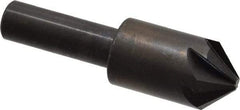 Hertel - 5/8" Head Diam, 3/8" Shank Diam, 6 Flute 90° High Speed Steel Countersink - 2-1/4" OAL, Straight Shank - Americas Industrial Supply