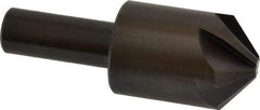 Hertel - 1" Head Diam, 1/2" Shank Diam, 6 Flute 100° High Speed Steel Countersink - 2-3/4" OAL, Straight Shank - Americas Industrial Supply