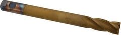 Hertel - 1", 2-1/2" LOC, 1" Shank Diam, 10-1/4" OAL, 4 Flute, High Speed Steel Square End Mill - Single End, TiN Finish, Centercutting, Right Hand Cut - Americas Industrial Supply