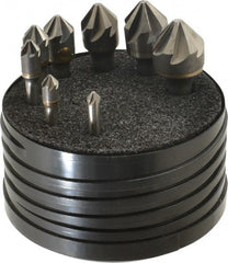 Hertel - 8 Piece, 1/4 to 1" Head Diam, 82° Included Angle, Countersink Set - Americas Industrial Supply