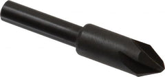 Hertel - 3/8" Head Diam, 1/4" Shank Diam, 4 Flute 60° High Speed Steel Countersink - 1-3/4" OAL, Straight Shank - Americas Industrial Supply