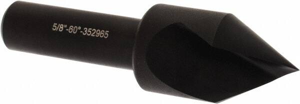 Hertel - 5/8" Head Diam, 3/8" Shank Diam, 1 Flute 60° High Speed Steel Countersink - Americas Industrial Supply