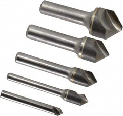 Hertel - 5 Piece, 1/4 to 1" Head Diam, 90° Included Angle, Countersink Set - Americas Industrial Supply