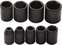 Proto - 9 Piece 3/8" Drive Impact Socket Set - 6 Points, 1/4" to 3/4" Range, Inch Measurement Standard - Americas Industrial Supply