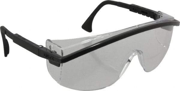 Uvex - Clear Lenses, Framed Safety Glasses - Anti-Fog, Scratch Resistant, Black Plastic Frame, Adjustable Temples, Size Universal, Wrap Around - Americas Industrial Supply