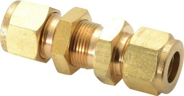 Ham-Let - 1/2" OD, Brass Bulkhead Union - Comp x Comp Ends - Americas Industrial Supply
