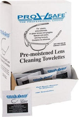 PRO-SAFE - 100 Antifog, Antistatic Lens Cleaning Towelettes - Individually Wrapped, Nonsilicone Cleaner, 8 Inch Long x 5 Inch Wide, 5-1/8 Inch Wide x 3 Inch Deep x 9-1/4 Inch High Dispenser - Americas Industrial Supply
