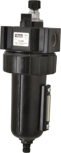 Parker - 1/2" NPT, 250 Max psi Standard Mist Lubricator - Metal Bowl with Sight Glass, Zinc Body, 90 CFM, 175°F Max Temp, 3.24" Wide x 9.27" High - Americas Industrial Supply