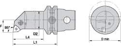 Kennametal - Right Hand Cut, Size KM63, WN.. Insert Compatiblity, Internal Modular Turning & Profiling Cutting Unit Head - 35mm Ctr to Cutting Edge, 170mm Head Length, Through Coolant, Series Kenlever - Americas Industrial Supply