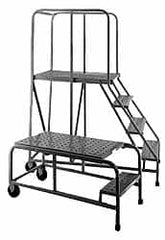 PW Platforms - 2 Step Platform - Rolling Work Platform, 500 Lb Capacity, 20" Platform Height, 26" Base Width x 27" Base Depth, Perforated Tread - Americas Industrial Supply