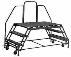 PW Platforms - 4 Step Platform - Double Access Rolling Work Platform, 500 Lb Capacity, 40" Platform Height, 38" Base Width x 89" Base Depth - Americas Industrial Supply