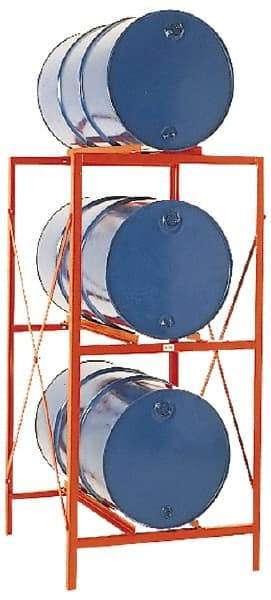 Made in USA - 7,200 Lb Load Capacity, 30 & 55 Gal Drum Storage Rack - 85-1/2" Wide x 70" High - Americas Industrial Supply