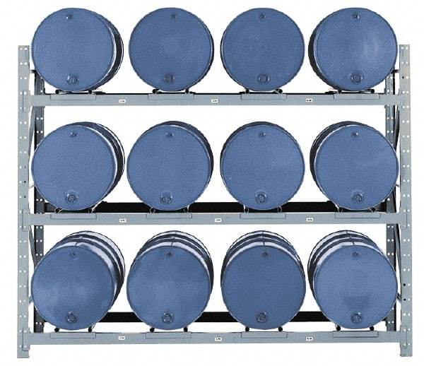 Made in USA - 14,475 Lb Load Capacity, 30 & 55 Gal Drum Pallet Rack - 105" Wide x 84" High - Americas Industrial Supply