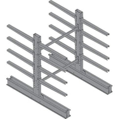 Made in USA - 8' High Double Sided Cantilever Rack - With Lip, 43,000 Lb Capacity, 65" Base Length, 24" Arm Length - Americas Industrial Supply