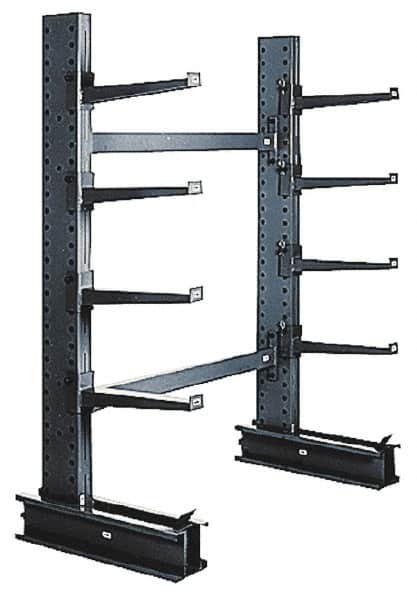 Made in USA - 8' High Single Sided Cantilever Rack - Without Lip, 21,500 Lb Capacity, 37" Base Length, 24" Arm Length - Americas Industrial Supply