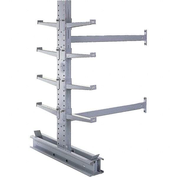Made in USA - 8' High Double Sided Cantilever Rack - With Lip, 43,000 Lb Capacity, 65" Base Length, 24" Arm Length - Americas Industrial Supply